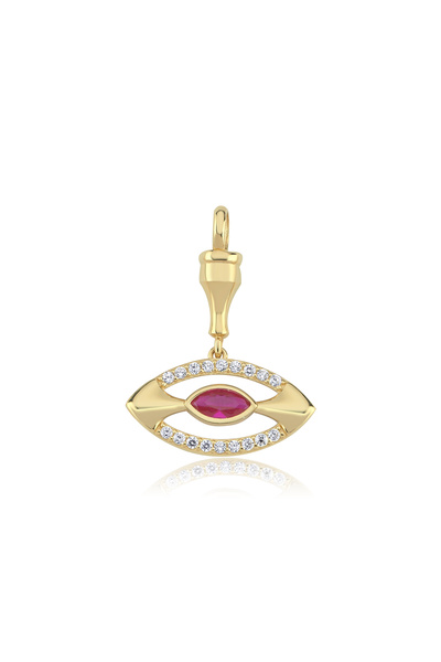 Cherry by Özkonak Pembe Taşlı Göz Altın Charm