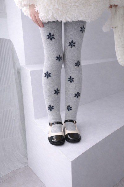 gigigiyim Geometrik Desenli Kız Termal Külotlu Çorap