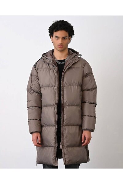 AllWearStyle Kapüsonlu Fermuar Cepli Parka Mont