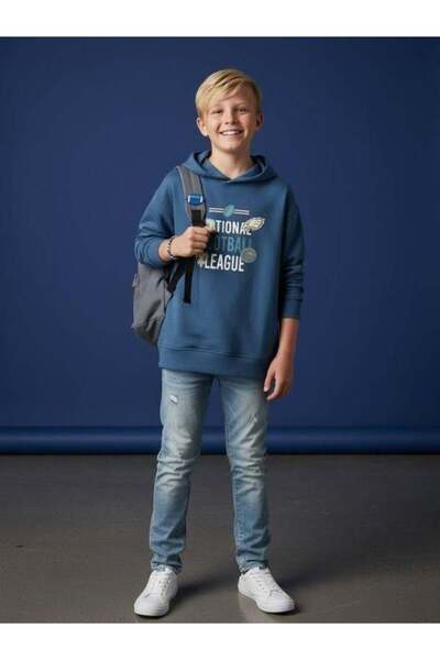 Zekids Φούτερ για αγόρια με τον αριθμό με τύπωμα Football League Written με κ...