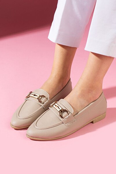 FUGA MODA Lucia Mink Gold Chain Accessory Loafer Ballet Flats