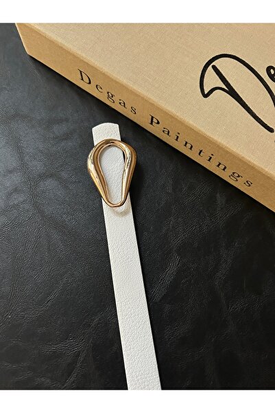 LİA KEMER Kindle Patterned Faux Leather Women's Gold Buckle Jacket Belt Dress...