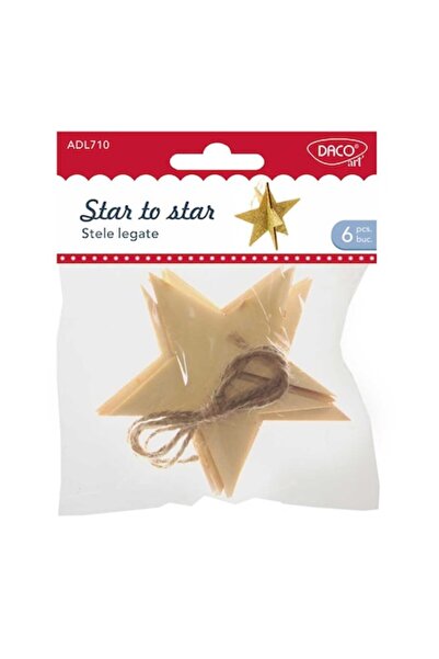 Daco Wooden Stars DACO, 9 cm, 6 pcs/Set,