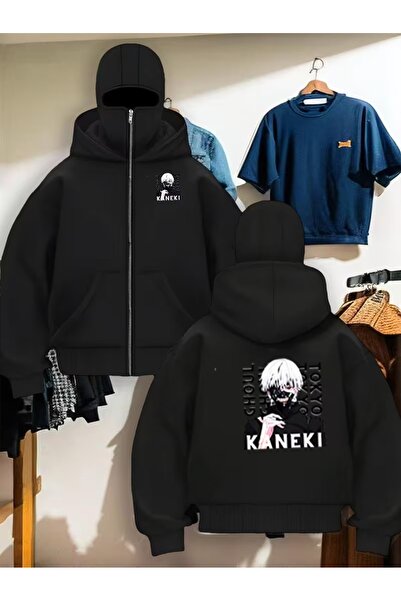 LAND MODA Hanorac unisex Ninja cu mască de zăpadă Cardigan din lână groasă cu...