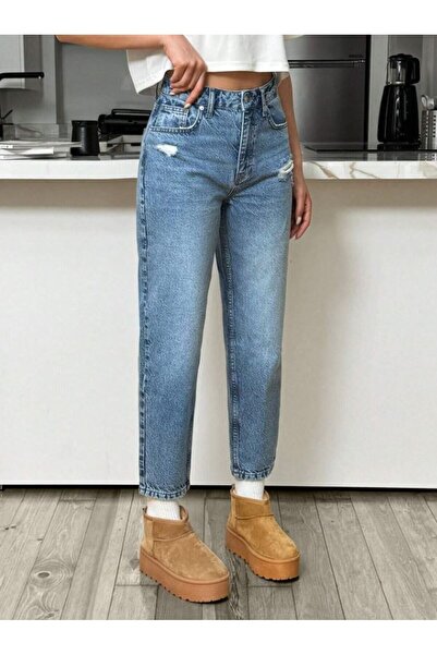 Noxter Women's Denim Trousers with Holes