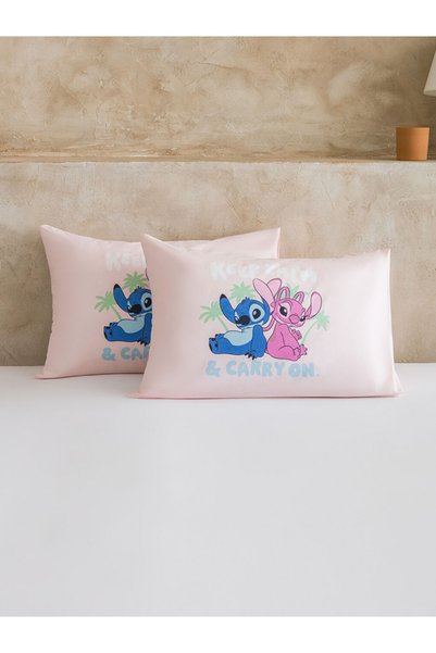LC Waikiki Pink Lilo and Stitch Printed Pillowcases 2-Pack 50X70 cm 100% Cotton