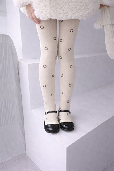 gigigiyim Geometrik Desenli Kız Termal Külotlu Çorap