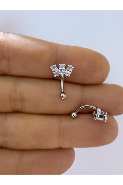 Arescollection ZİRKON TAŞLI CERRAHİ ÇELİK 1 ADET ROOK PİERCİNG