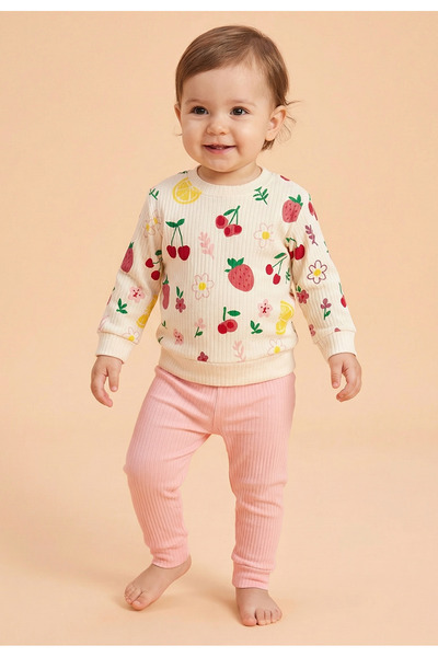 Tuabella طقم بناتي مكون من قطعتين مصنوع من القطن بنسبة 100%