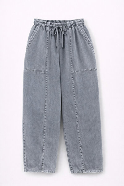 Mixray 4573 Women's Cotton Ankle Length Front piped Pants Anthracite