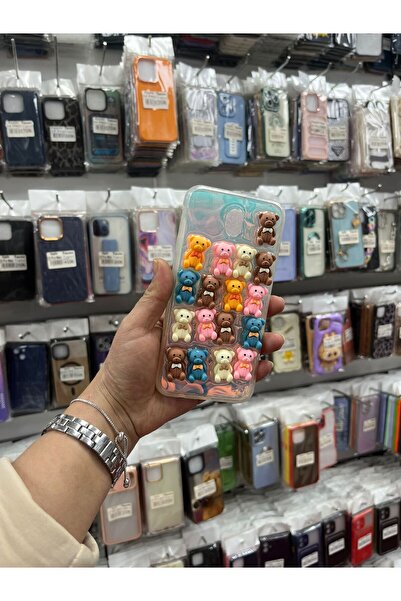 TECNOTREND Galaxy J7 PRO Uyumlu Ayıcık Desenli Kabartma Hologram Telefon Kılıfı