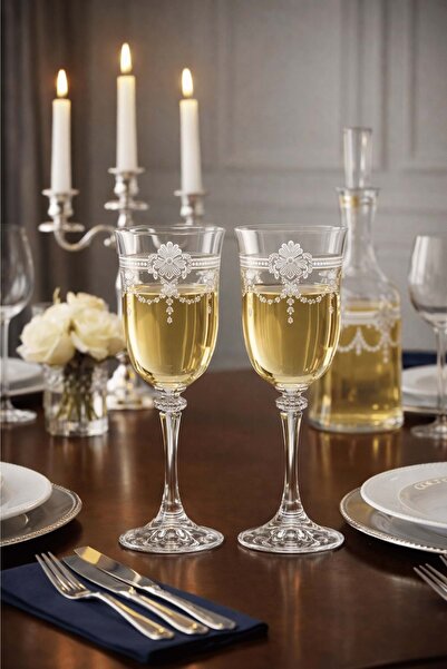 Jenisa Coronam Model Desenli Şeffaf Cam Kadeh 2’li – Zarif Sofra Sunumu