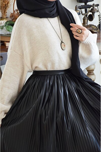 EMİNOS BUTİK Fustă din piele plisată