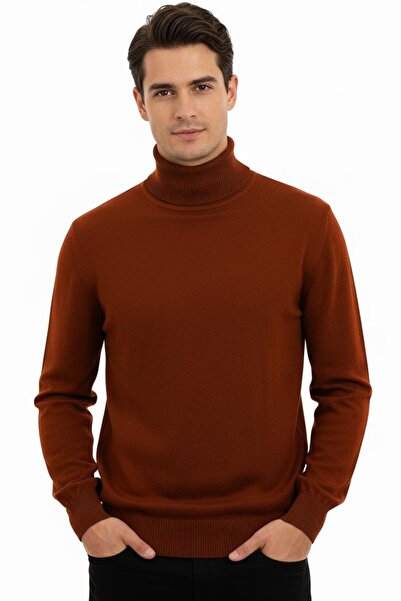 Uki KİREMİT Tam Balıkçı Yaka Triko Kazak