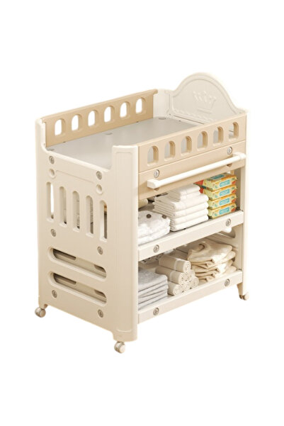 LITTLE ANGEL Baby Diaper Changing Table with Wheels Nursery Storage Organizer...