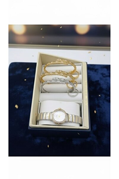 Boutique Women's Accessory Set: Luxury Wristwatch with a Selection of Bracele...