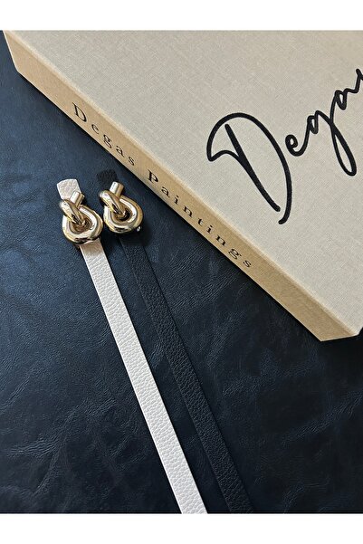 LİA KEMER 2-Pack Journey Interlocking Ring Pattern Faux Leather Women's Gold ...