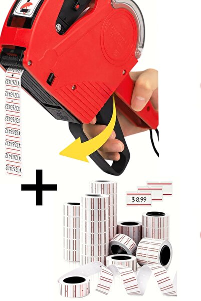 usin 8 Hanel Ürün Fiyat Basma Etiketleme Makinesi Makinası Aleti + 10LU PAKET...