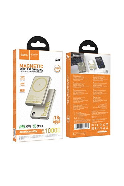 hoco. PowerBank, Wireless, Magsafe, 20W, 1xUSB-C, 1xUSB, PD, QC3.0, Fast, Tit...