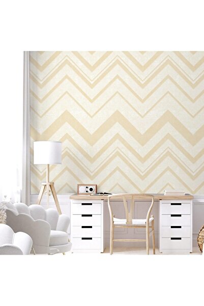 Adawall Tapet Vinil Superlavabil, Model Geometric, Bej-crem, UV, Ignifug, Rol...