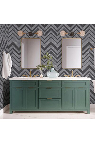 Adawall Super Washable Vinyl Wallpaper, Geometric Pattern, Silver Grey, UV, ,...