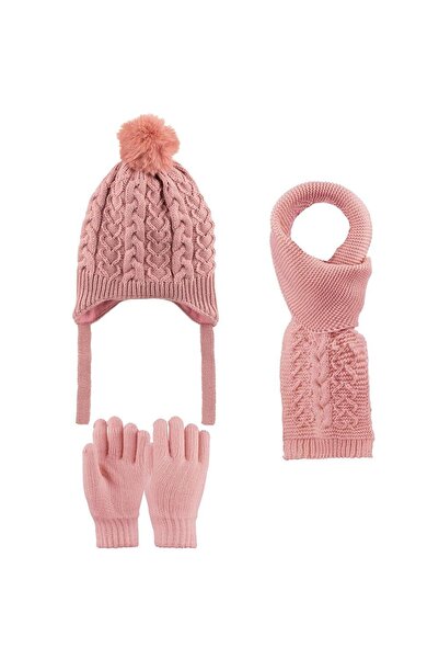 Kitti 4-8 Years Old Girl's Scarf, Beanie, Gloves, Fleece Inside, 3-Piece Set ...