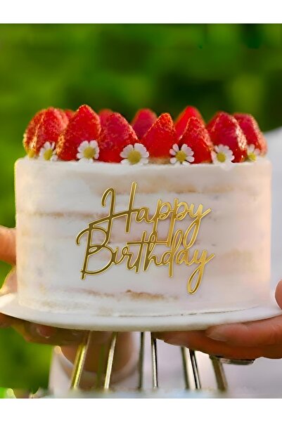 telaşe memuru Happy Birthday Gold Pasta Yazısı - Pleksi Pasta Yazısı - Pasta ...