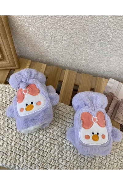 MD Moda Accessories Cute Bow Detailed Plush Fingerless Gloves |   Soft, Warm ...