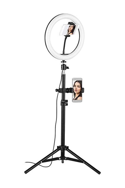 Led إضاءة حلقية مقاس 10 بوصات مع حامل ثلاثي القوائم وحامل هاتف بزاوية 360 درج...
