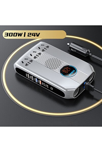 Zen Store محول طاقة ذكي للسيارة من أوزيو K31-S بقدرة 300 واط و24 فولت مع شاشة...