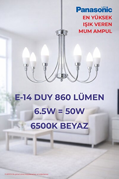 PANASONIC Mum Ampul 6,5W 50W Eşdeğer 6500K Beyaz Işık E14 Duy – Sınıfında En ...