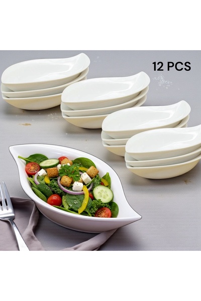 Nova Salad serving set for one person, white melamine, heat-resistant, microw...