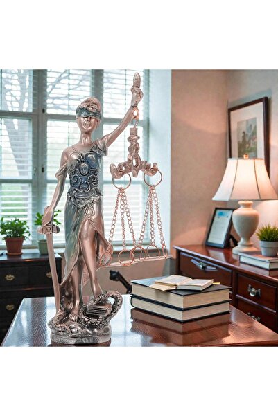 ELSELİFE Lüks Adalet Tanrıçası Themis Heykeli Biblo 20 cm | Avukat Hukuk Ofis...