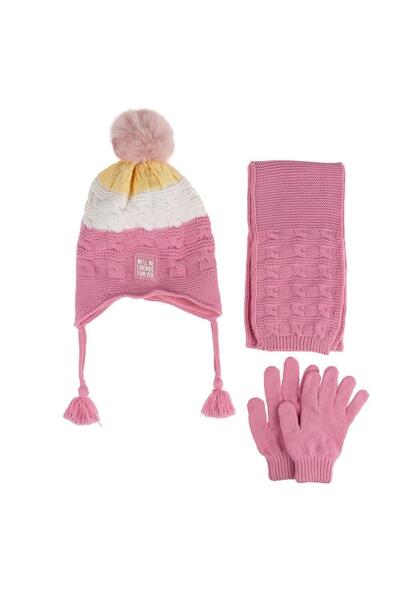 Kitti 4-8 Years Old Girl's Scarf, Beanie, Gloves, Fleece Inside, 3-Piece Set ...