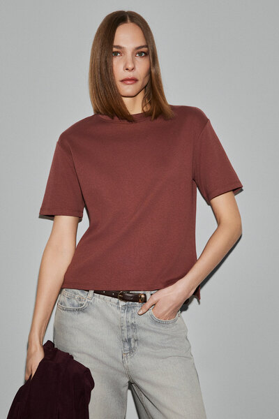 GRIMELANGE Colena Women's Organic Cotton Crew Neck Oversized Fit Short Sleeve...