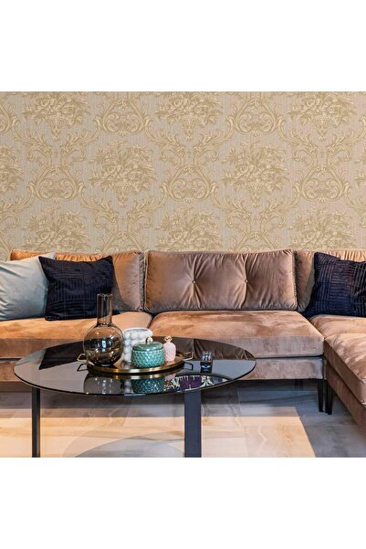 Adawall 3D Super Washable Vinyl Wallpaper, Classic Damask Pattern, Cream, UV,...