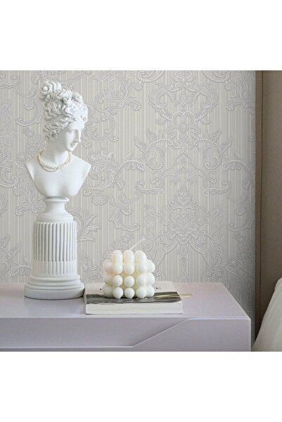 Adawall Tapet Vinil Superlavabil, Model Floral, Alb, UV, Ignifug, Rola 10.6mp