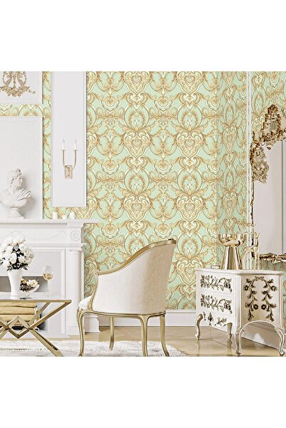 Adawall Tapet Vinil Superlavabil, Model Damasc, Verde, UV, Ignifug, Rola 10.6 mp