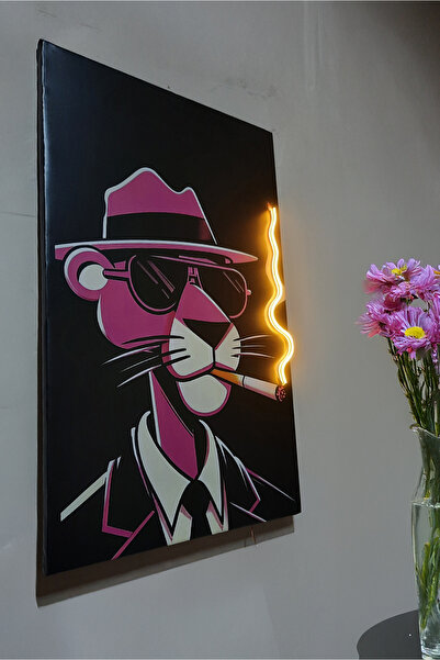 Eker Reklam Ajansı Neon Ledli Modern Pembe Panter Tablosu