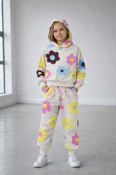 RONYPONY Σετ παντελόνι με μοτίβο για κορίτσια με κουκούλα