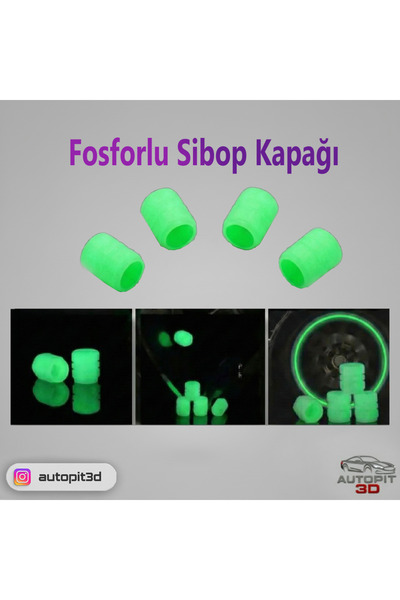 AutoPit 3D Fosforlu Sibop Kapağı Seti (Yeşil)