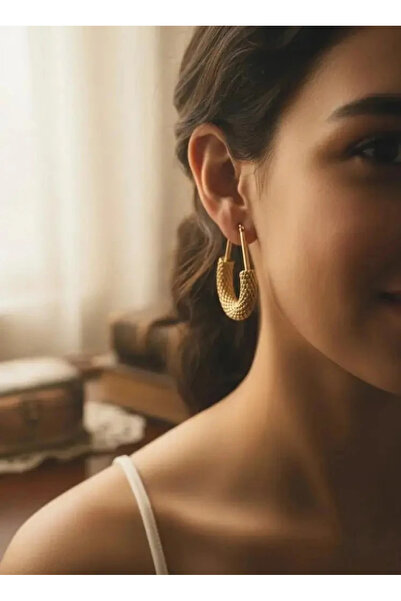 Dorvina 316L Steel Tarnish Resistant Gold Color Hoop Design Vintage Women Ear...