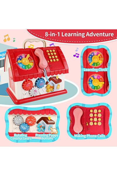 OEM Casuta de Jucarie 8 in 1 Interactiva pentru Copii - Rosu