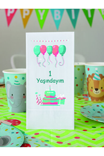 Baskı Adresi Matbaa & Promosyon 1 Yaşındayım Yazılı Çocuk Doğum Günü için Bal...