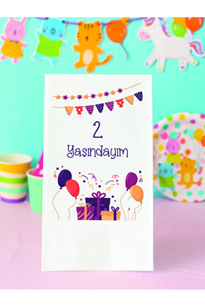 Baskı Adresi Matbaa & Promosyon 2 Yaşındayım Yazılı Çocuk Doğum Günü için Bal...