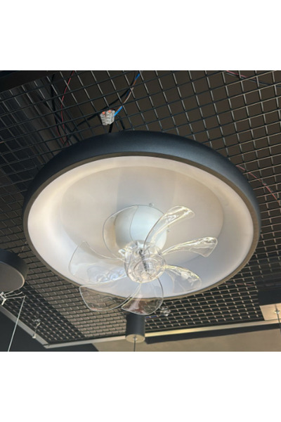 Monolux Ø50CM LED FANLI AVİZE PLAFONYER SİYAH-RAL9005 3 IŞIK RENGİ