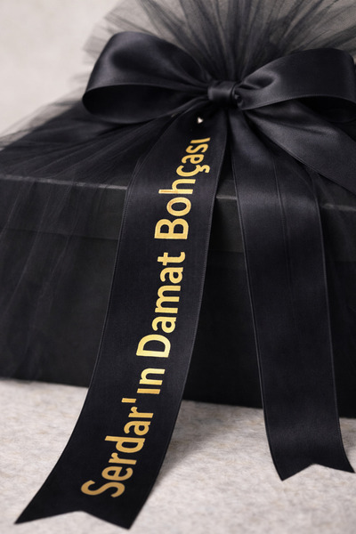 Frisson Siyah Damat Bohça Kurdelesi , Bohça Süsü, Gelin Çeyiz Düğün Nişan Val...