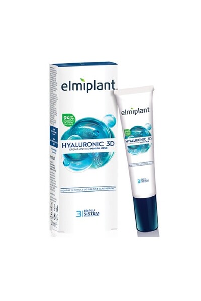 ELMIPLANT Set of 2 x Anti-Wrinkle Eye Cream with Hyaluronic Acid, 3D Elmiplan...