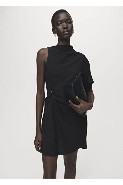 MANGO Woman Kısa asimetrik kollu elbise