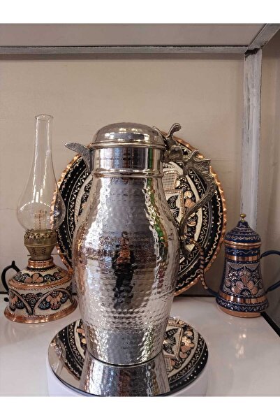 KARACA BAKIR Bakır Sürahi-Kapaklı Dövme Sürahi